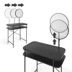 Vicco Schminktisch "Skip", Schwarz, 80 Cm Mit Spiegel -Vicco m6008 06 ol