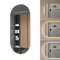 Badspiegel Oval 110cm Mit LED Vicco -Vicco m6013 07 ol