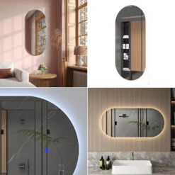 Badspiegel Oval 110cm Mit LED Vicco -Vicco m6013 08 ol