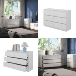 Kommode "Calisto" Weiß 6 Fächer 120cm Vicco -Vicco m6023 08 ol