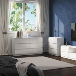 Kommode "Calisto" Weiß 6 Fächer 138cm Vicco 13 Kommode "Calisto" Weiß 6 Fächer 138cm Vicco -Vicco m6024 04 ol