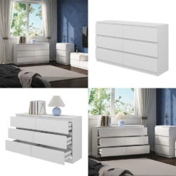 Kommode "Calisto" Weiß 6 Fächer 138cm Vicco 17 Kommode "Calisto" Weiß 6 Fächer 138cm Vicco -Vicco m6024 08 ol