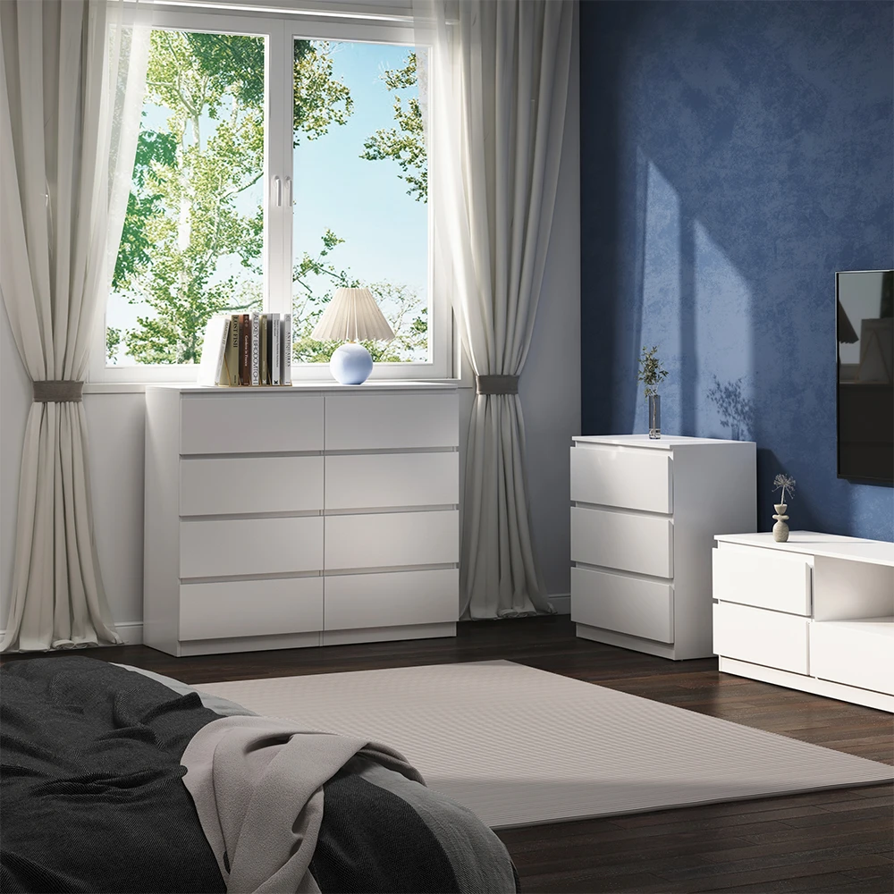 Kommode "Calisto" Weiß 8 Fächer 120cm Vicco 6 Kommode "Calisto" Weiß 8 Fächer 120cm Vicco – Bild 4