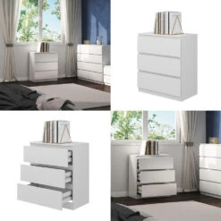 Kommode "Calisto" Weiß 3 Fächer Vicco -Vicco m6027 08 ol