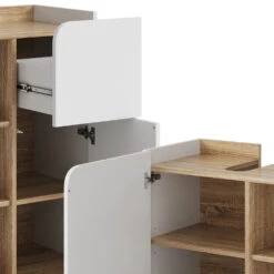 Badmöbel Set "Karen" Sonoma/Weiß 5 Teile Vicco -Vicco m6034 06 ol