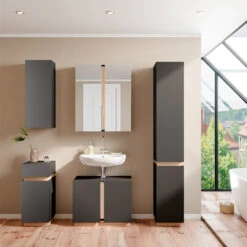 Vicco Waschbeckenunterschrank "Gloria", Anthrazit/Sonoma, 70.4 X 55.5 Cm Mit 2 Türen -Vicco m6054 04 ol