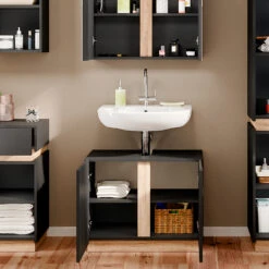 Vicco Waschbeckenunterschrank "Gloria", Anthrazit/Sonoma, 70.4 X 55.5 Cm Mit 2 Türen -Vicco m6054 05 ol