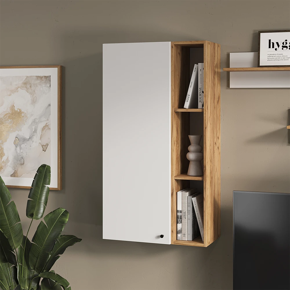 Vicco Wandregal "Anteo", Weiß/Eiche, 60 X 110 Cm 6 Vicco Wandregal "Anteo", Weiß/Eiche, 60 X 110 Cm – Bild 4