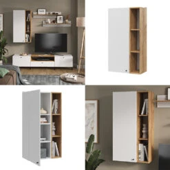 Vicco Wandregal "Anteo", Weiß/Eiche, 60 X 110 Cm 17 Vicco Wandregal "Anteo", Weiß/Eiche, 60 X 110 Cm -Vicco m6058 08 ol