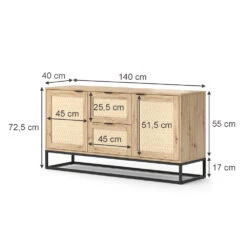 Sideboard "Natal" Eiche 2 Türen 2 Schubladen Vicco 12 Sideboard "Natal" Eiche 2 Türen 2 Schubladen Vicco -Vicco m6072 03 ol