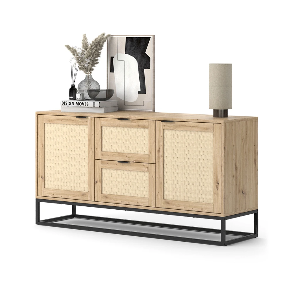 Sideboard "Natal" Eiche 2 Türen 2 Schubladen Vicco 9 Sideboard "Natal" Eiche 2 Türen 2 Schubladen Vicco – Bild 7