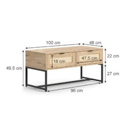 Couchtisch "Natal Eiche 2 Schubladen Vicco 12 Couchtisch "Natal Eiche 2 Schubladen Vicco -Vicco m6076 03 ol