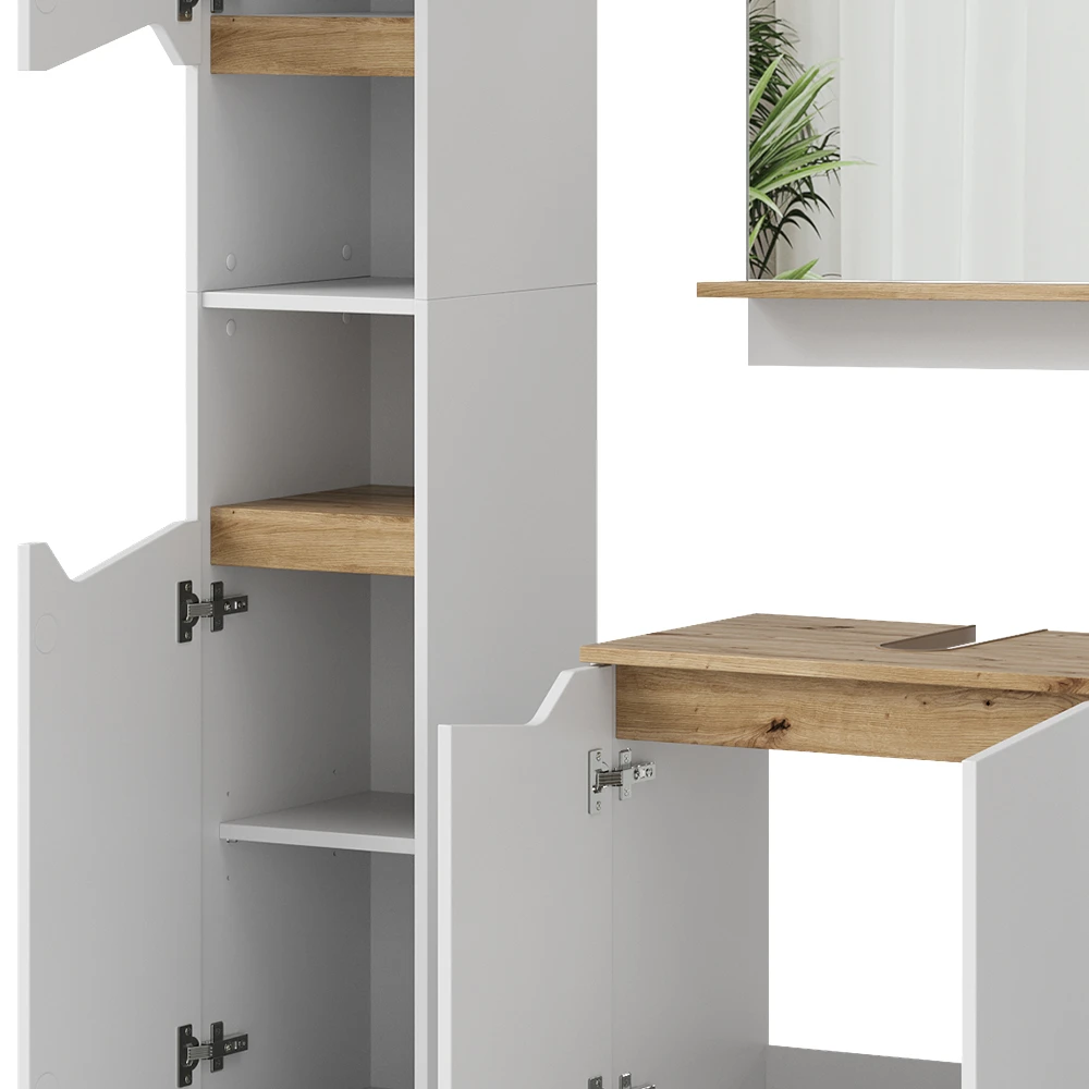 Vicco Badmöbel Set "Marelle", Weiß/Artisan-Eiche, 5 Teile 8 Vicco Badmöbel Set "Marelle", Weiß/Artisan-Eiche, 5 Teile – Bild 6