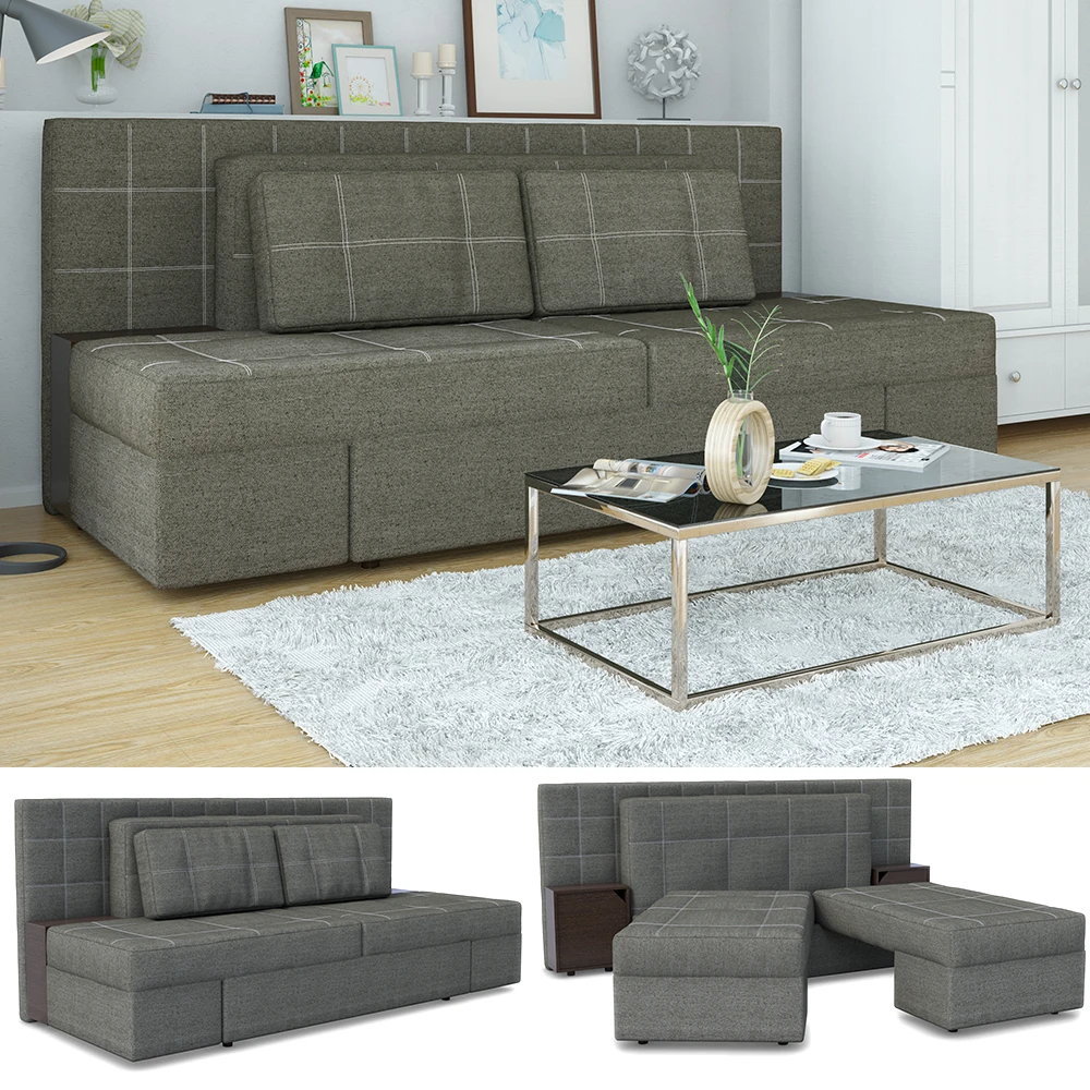 Sofa Grau 235 Cm Vitalispa 4 Sofa Grau 235 Cm Vitalispa – Bild 2