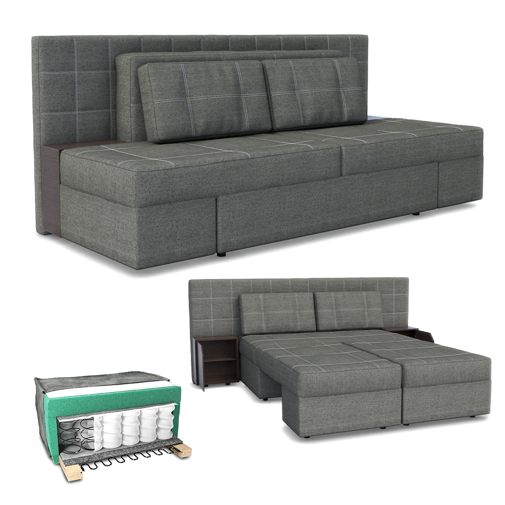 Sofa Grau 235 Cm Vitalispa 9 Sofa Grau 235 Cm Vitalispa – Bild 7