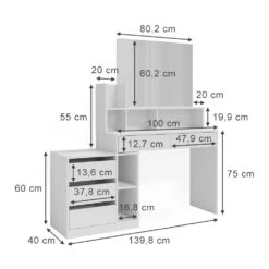 Schminktisch "Anja" Weiß Vicco -Vicco m6202 03 ol
