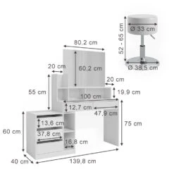 Schminktisch "Anja" Weiß Mit Hocker Vicco 12 Schminktisch "Anja" Weiß Mit Hocker Vicco -Vicco m6202 hw 03 ol