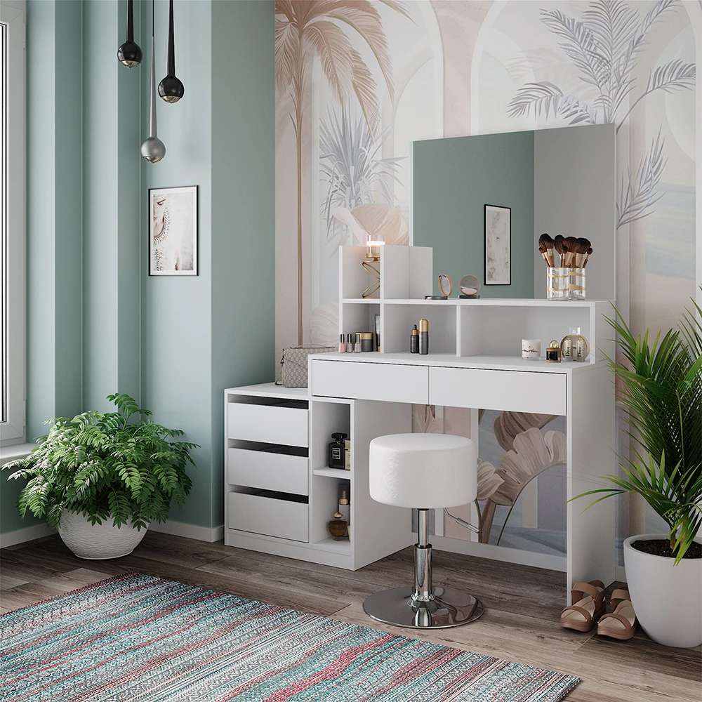 Schminktisch "Anja" Weiß Mit Hocker Vicco 6 Schminktisch "Anja" Weiß Mit Hocker Vicco – Bild 4