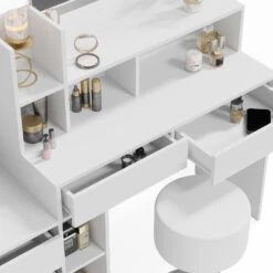 Schminktisch "Anja" Weiß Mit Hocker Vicco 15 Schminktisch "Anja" Weiß Mit Hocker Vicco -Vicco m6202 hw 06 ol