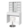 Schminktisch "Alexa" Weiß 93 Cm Mit LED Beleuchtung Und Hocker Vicco -Vicco m6209 hw l 01 ol