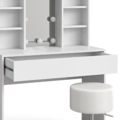Schminktisch "Alexa" Weiß 93 Cm Mit LED Beleuchtung Und Hocker Vicco 16 Schminktisch "Alexa" Weiß 93 Cm Mit LED Beleuchtung Und Hocker Vicco -Vicco m6209 hw l 06 ol