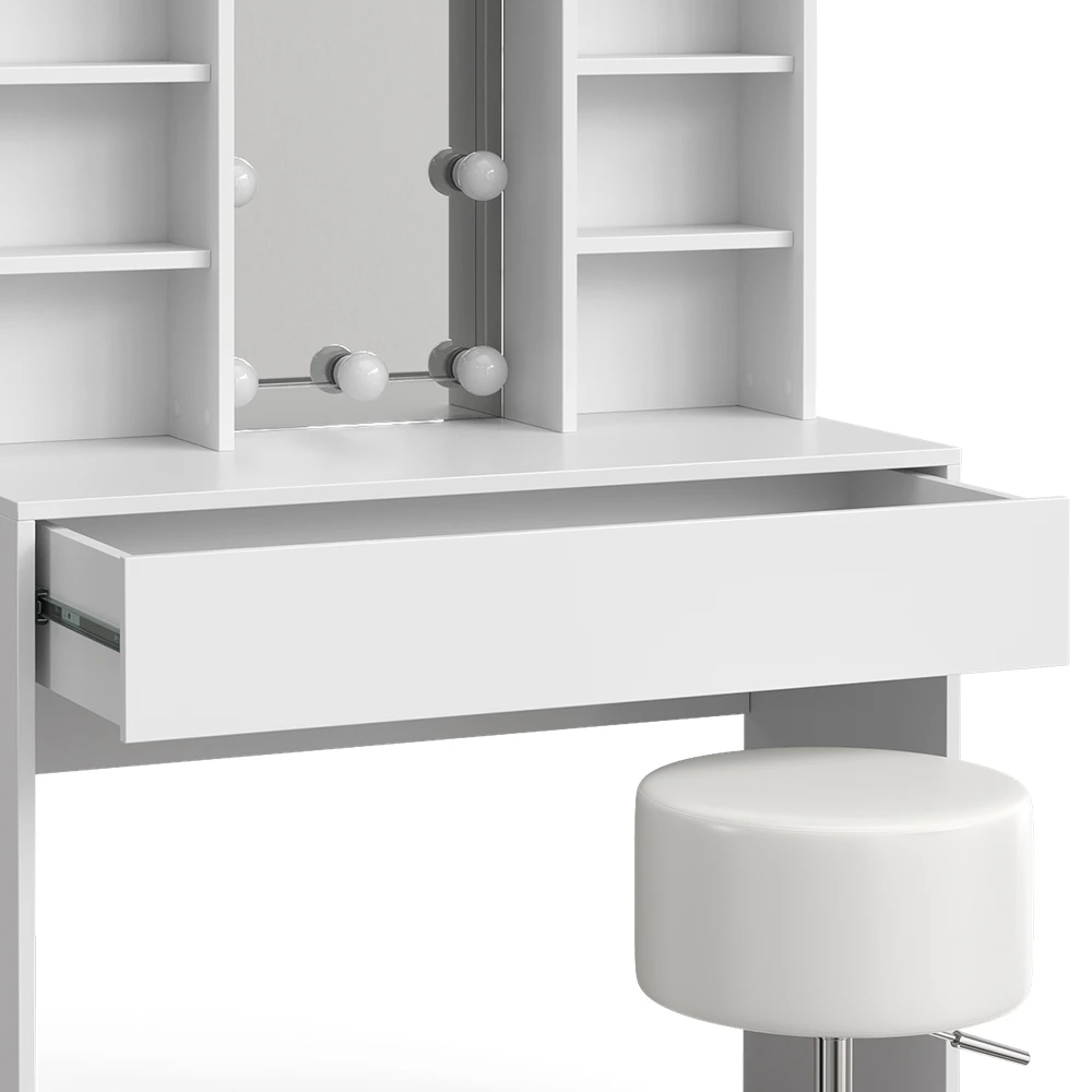 Schminktisch "Alexa" Weiß 93 Cm Mit LED Beleuchtung Und Hocker Vicco 8 Schminktisch "Alexa" Weiß 93 Cm Mit LED Beleuchtung Und Hocker Vicco – Bild 6