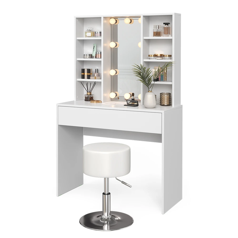 Schminktisch "Alexa" Weiß 93 Cm Mit LED Beleuchtung Und Hocker Vicco 9 Schminktisch "Alexa" Weiß 93 Cm Mit LED Beleuchtung Und Hocker Vicco – Bild 7