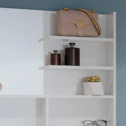 Badregal Mit Spiegel 90cm Weiß Hochglanz Vicco -Vicco m6214 05 ol