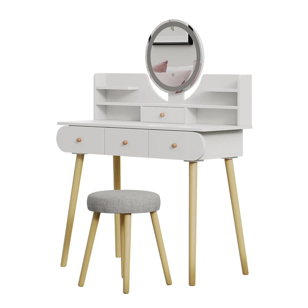 Schminktisch "Edda" Weiß Mit Hocker Und LED-Spiegel Vicco 9 Schminktisch "Edda" Weiß Mit Hocker Und LED-Spiegel Vicco – Bild 7