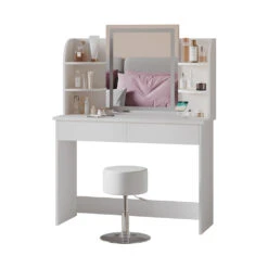 Schminktisch "Charlotte" Weiß Mit LED-Spiegel, Bank Und QI-Ladestation Vicco 17 Schminktisch "Charlotte" Weiß Mit LED-Spiegel, Bank Und QI-Ladestation Vicco -Vicco m6232 sled qi hw 07 ol