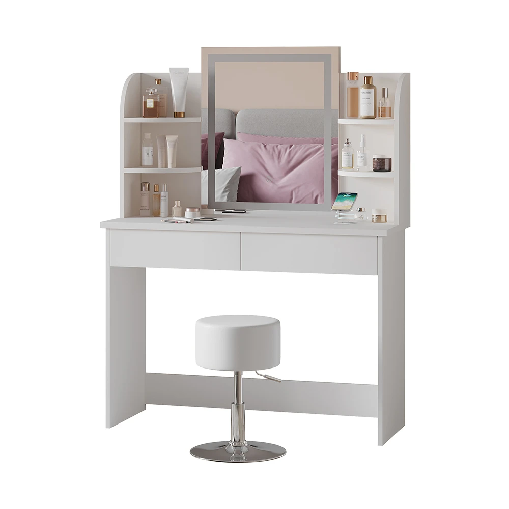 Schminktisch "Charlotte" Weiß Mit LED-Spiegel, Bank Und QI-Ladestation Vicco 9 Schminktisch "Charlotte" Weiß Mit LED-Spiegel, Bank Und QI-Ladestation Vicco – Bild 7