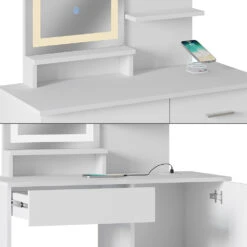 Schminktisch "Julia" Weiß Mit LED-Spiegel, Hocker Und QI-Ladestation Vicco 16 Schminktisch "Julia" Weiß Mit LED-Spiegel, Hocker Und QI-Ladestation Vicco -Vicco m6234 hw 06 ol