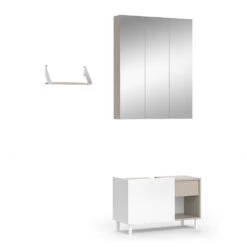 Badmöbelset "Arianna" Greige/Weiß 3er Set Vicco -Vicco m6242 01 ol