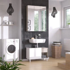 Badmöbelset "Arianna" Greige/Weiß 3er Set Vicco -Vicco m6242 04 ol