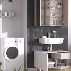 Badmöbelset "Arianna" Greige/Weiß 3er Set Vicco -Vicco m6242 05 ol