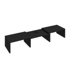 Monitorständer "Halva" Schwarz Mit QI-Ladestation Und USB Vicco