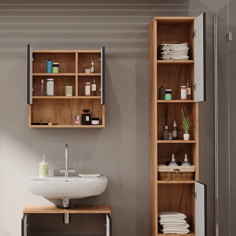 Hochschrank "Irma" 30 X 192 Cm Eiche/Anthrazit Vicco 7 Hochschrank "Irma" 30 X 192 Cm Eiche/Anthrazit Vicco – Bild 5