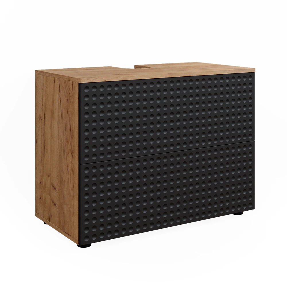 Waschbeckenunterschrank "Irma" Anthrazit/Eiche 80 X 59 Cm Vicco 3 Waschbeckenunterschrank "Irma" Anthrazit/Eiche 80 X 59 Cm Vicco