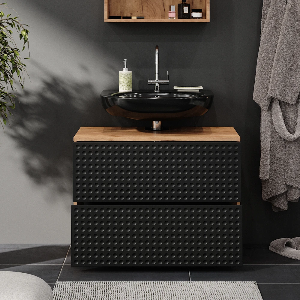 Waschbeckenunterschrank "Irma" Anthrazit/Eiche 80 X 59 Cm Vicco 7 Waschbeckenunterschrank "Irma" Anthrazit/Eiche 80 X 59 Cm Vicco – Bild 5