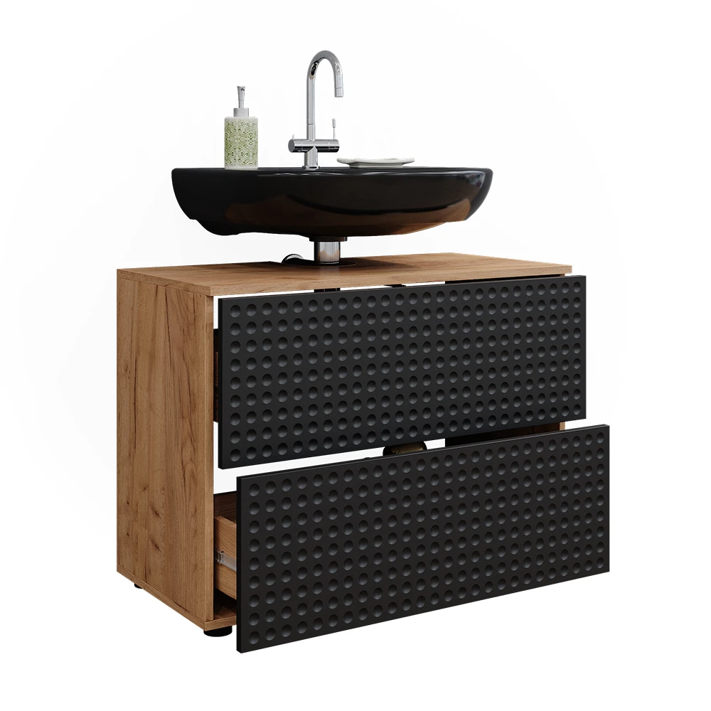 Waschbeckenunterschrank "Irma" Anthrazit/Eiche 80 X 59 Cm Vicco 9 Waschbeckenunterschrank "Irma" Anthrazit/Eiche 80 X 59 Cm Vicco – Bild 7