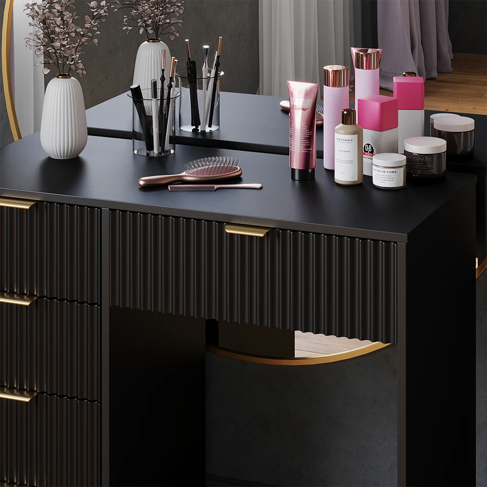 Schminktisch "Letti" Schwarz Kurz Vicco 6 Schminktisch "Letti" Schwarz Kurz Vicco – Bild 5