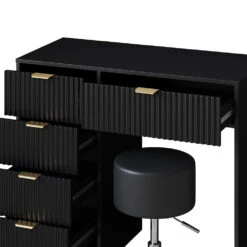 Schminktisch "Letti" Schwarz Kurz Mit Hocker Vicco -Vicco m6403 hs 06 ol