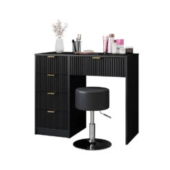 Schminktisch "Letti" Schwarz Kurz Mit Hocker Vicco -Vicco m6403 hs 07 ol