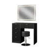 Schminktisch "Letti" Schwarz Kurz Mit LED-Spiegel Und Hocker Vicco -Vicco m6403 hs sled 01 ol
