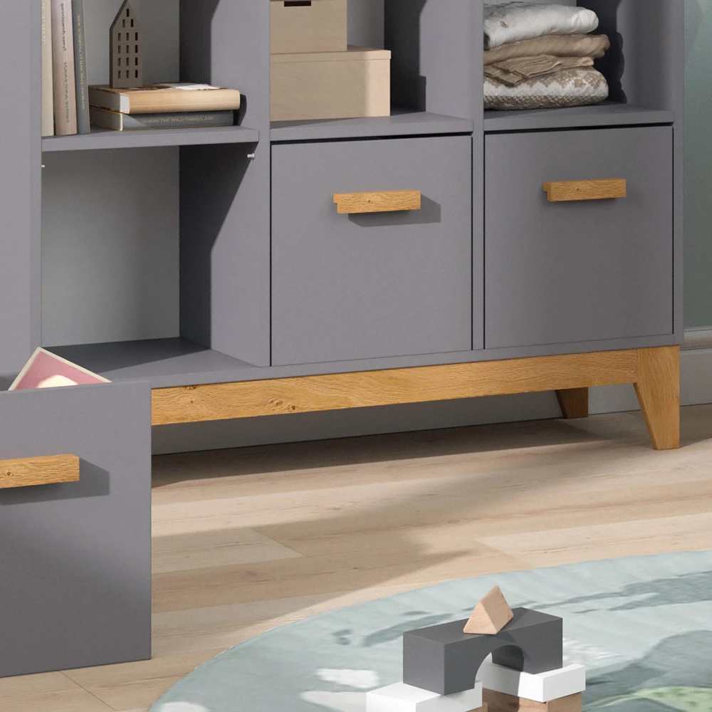 Regal "Malia" Grau/Eiche Mit 3 Schubladen Vicco 7 Regal "Malia" Grau/Eiche Mit 3 Schubladen Vicco – Bild 5