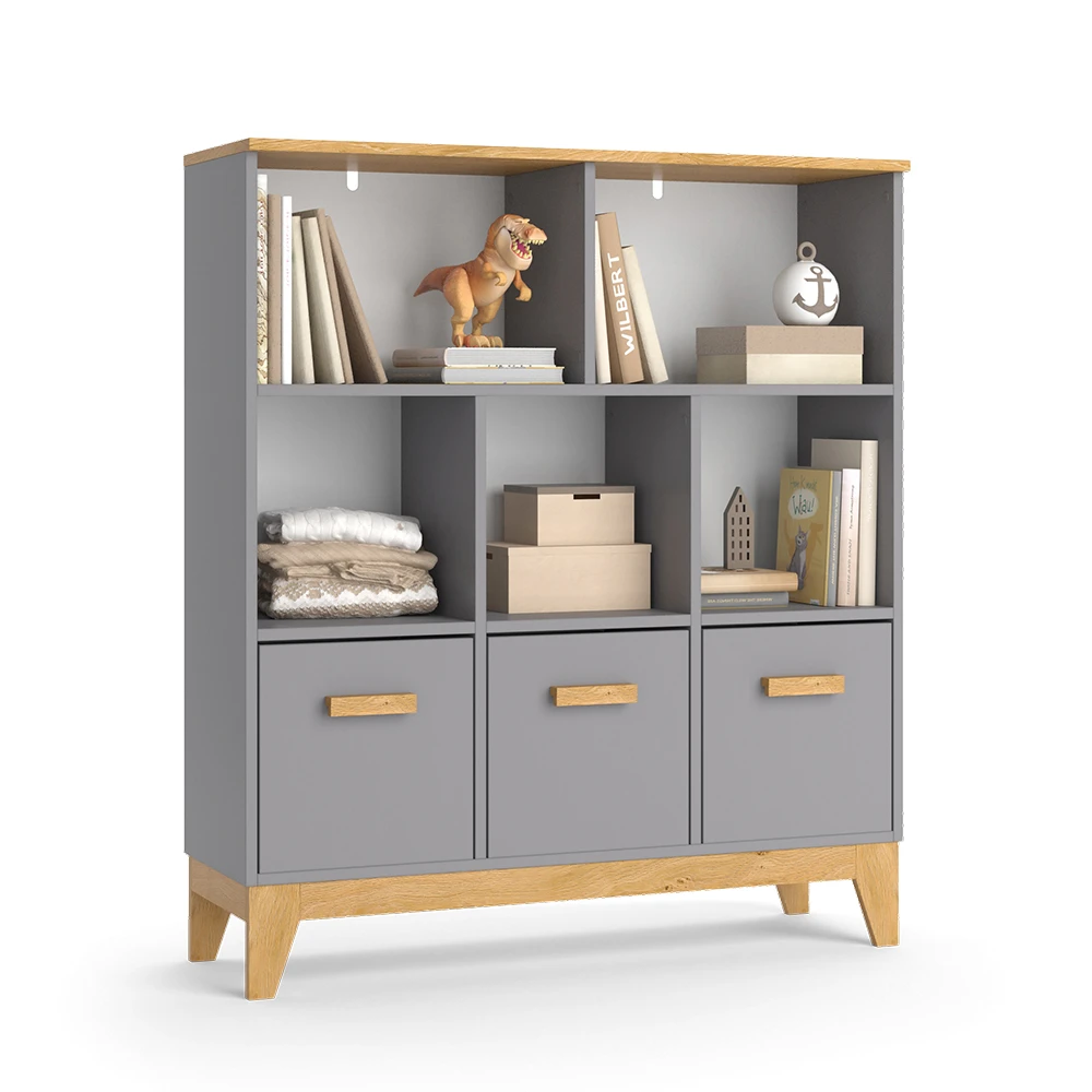 Regal "Malia" Grau/Eiche Mit 3 Schubladen Vicco 9 Regal "Malia" Grau/Eiche Mit 3 Schubladen Vicco – Bild 7