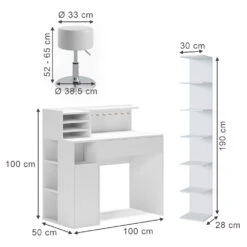 Basteltisch Weiß Mit Hocker Und Regal "Paolo" Vicco -Vicco m6452 03 ol