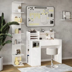 Basteltisch Weiß Mit Hocker Und Regal "Paolo" Vicco -Vicco m6452 04 ol