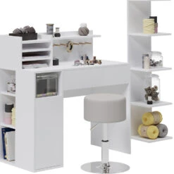 Basteltisch Weiß Mit Hocker Und Regal "Paolo" Vicco -Vicco m6452 06 ol