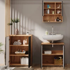 Badmöbelset "Irma" Eiche/Anthrazit 3-teilig Vicco -Vicco m6480 05 ol